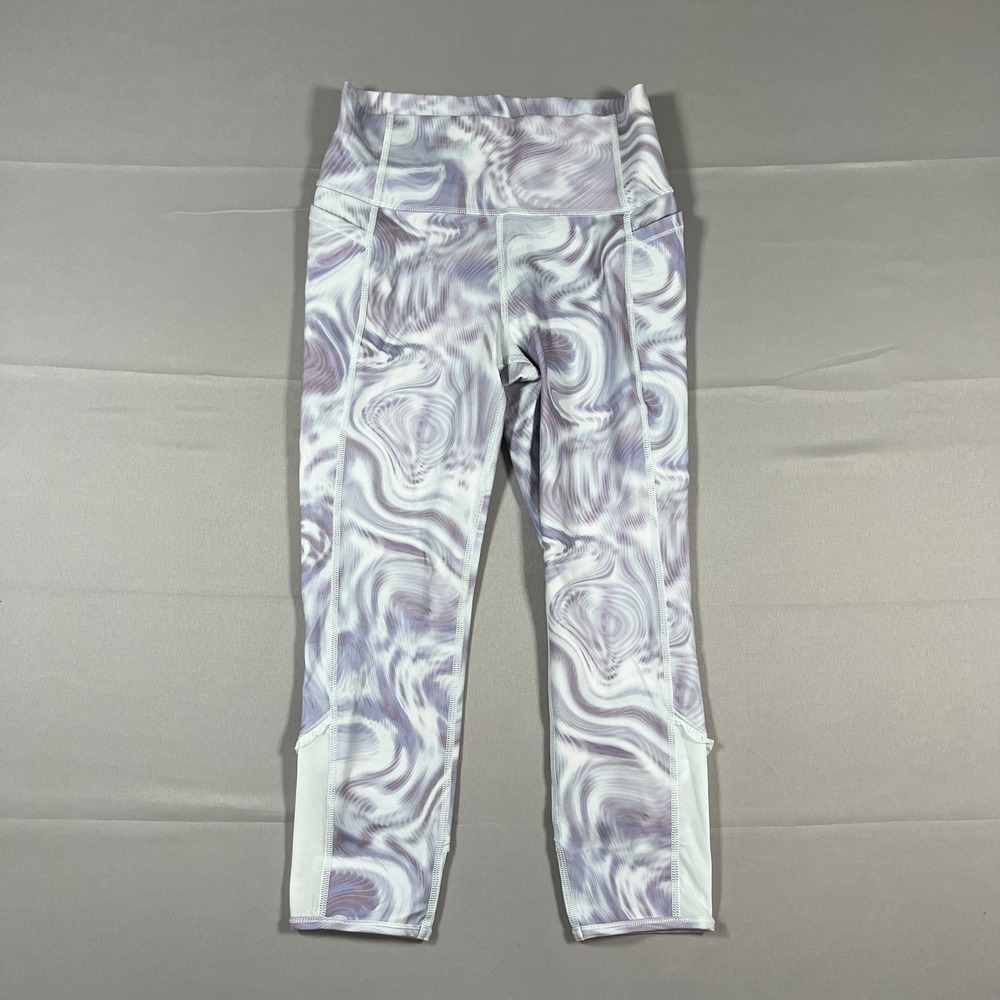 All In Motion High Waisted Leggings Girls XL 14 Lilac Stretch Moisture Wicking
